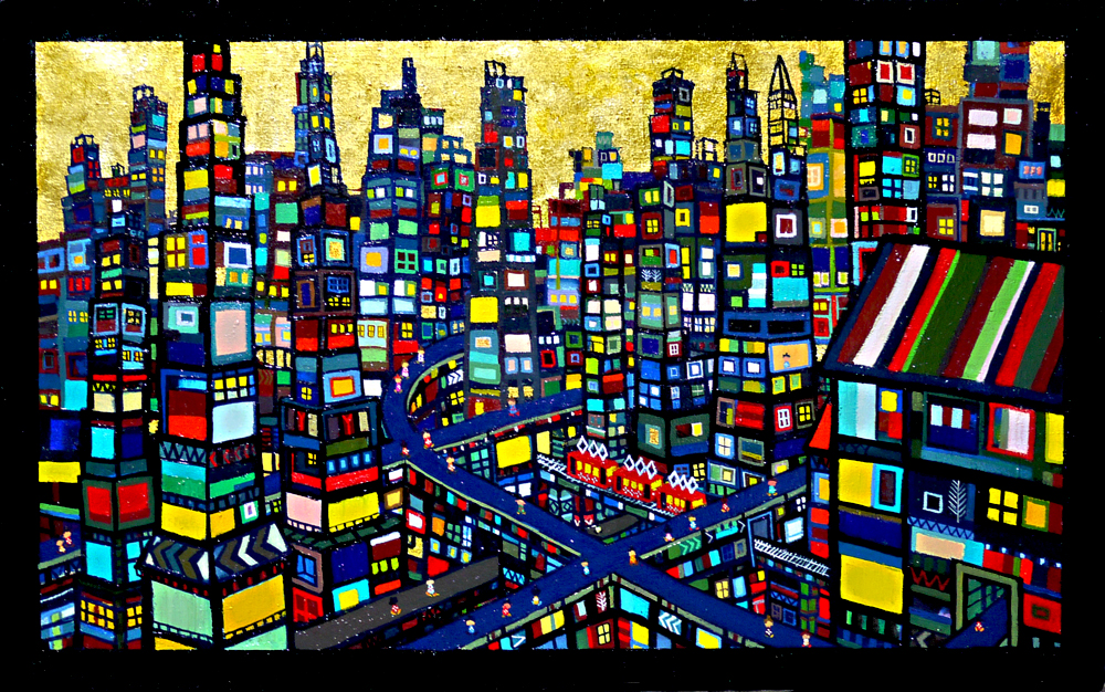 sold!! goldtown 50x80cm oil on canvas  2015/Gallery Tagboat/Tokyo