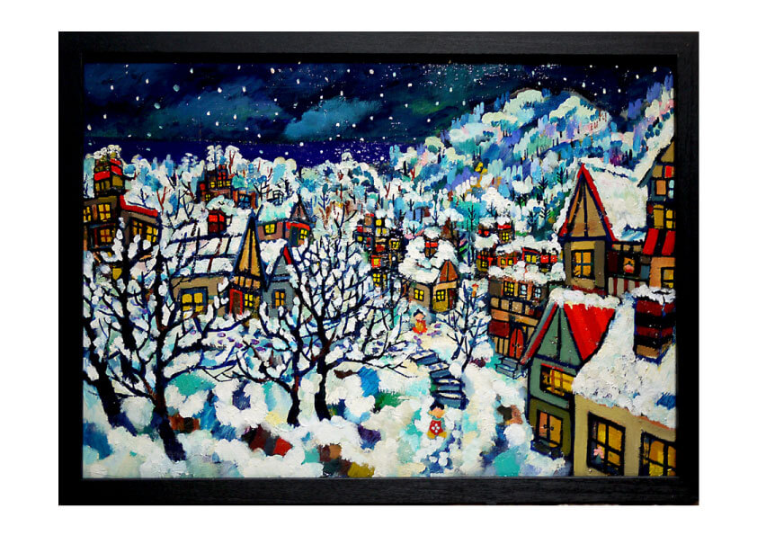 sold!!snowcity 30x42cm oil on wood  2013 Gallery Tagboat/Tokyo