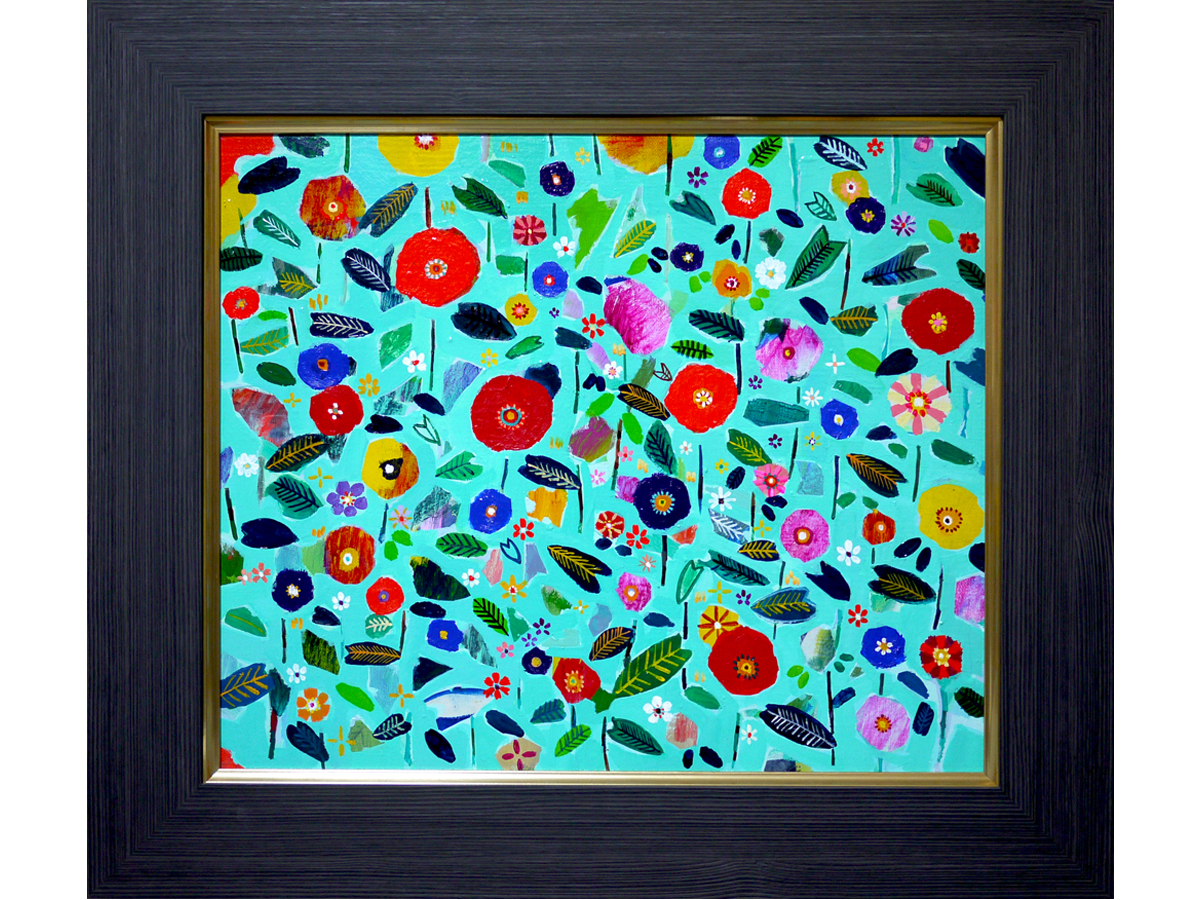 sold!! “Flowers / Blue”  oil on canvas 2015/Alexcious Japan