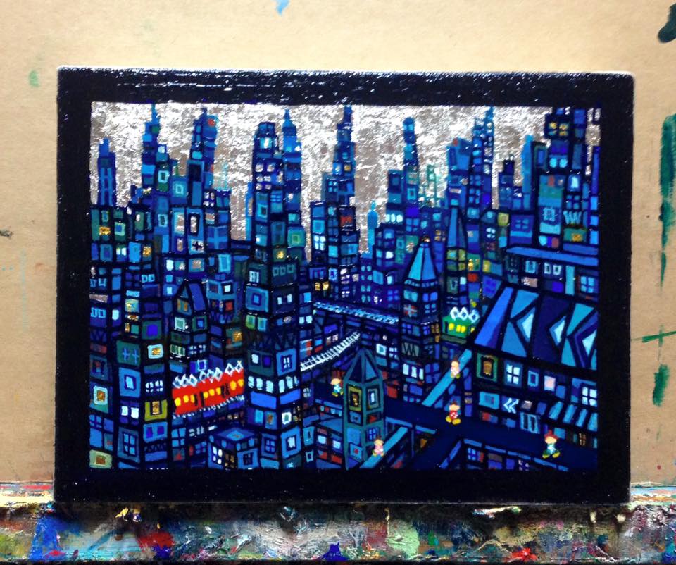 new!! city 15x20cm oil on canvas 2015　Taro Otani