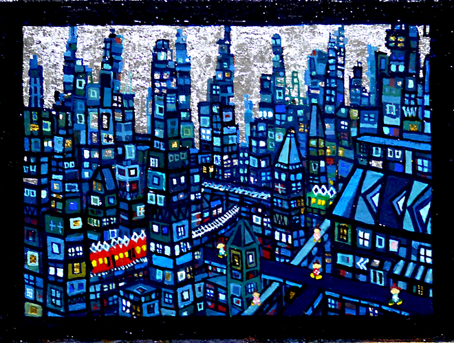 sold!! city  15x20cm oil on canvas 2015  iichi/handmade in Japan
