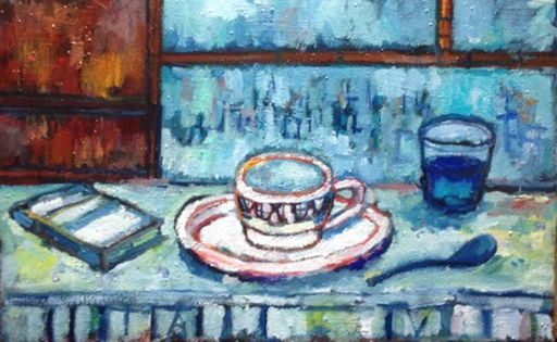 NEW!! CAFE  oil on canvas  33x53cm 2016