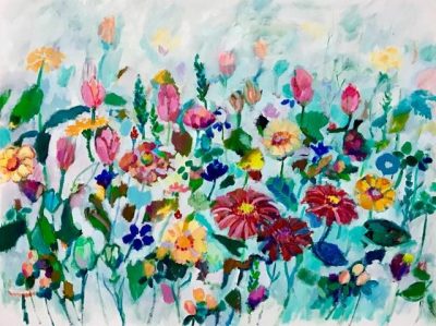 NEW!! Flowers oil on paper  54x72cm   2017