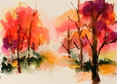 Landscape  12x17cm aquarell  on paper  2017 #autumn