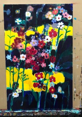 Works/53x33cm oil on panel 2017 #flowers