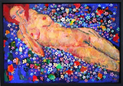 now on sale!!  Woman of flower garden  50x72cm oil on panel  GALLERY TAGBOAT #NUDE #AKT