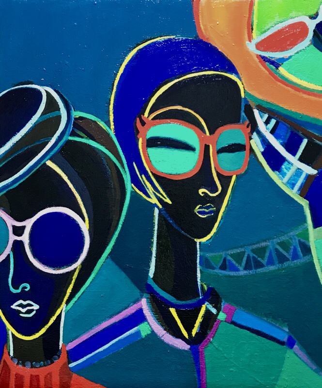 NEW / MEGANE girls 45x53cm oil x canvas board  2018  #contemporaryArt