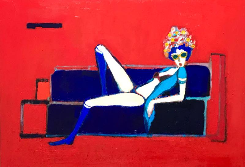 NEW | Woman on the sofa | 51 x 72 cm | oil  x wood panel | 2018   #contemporaryArt