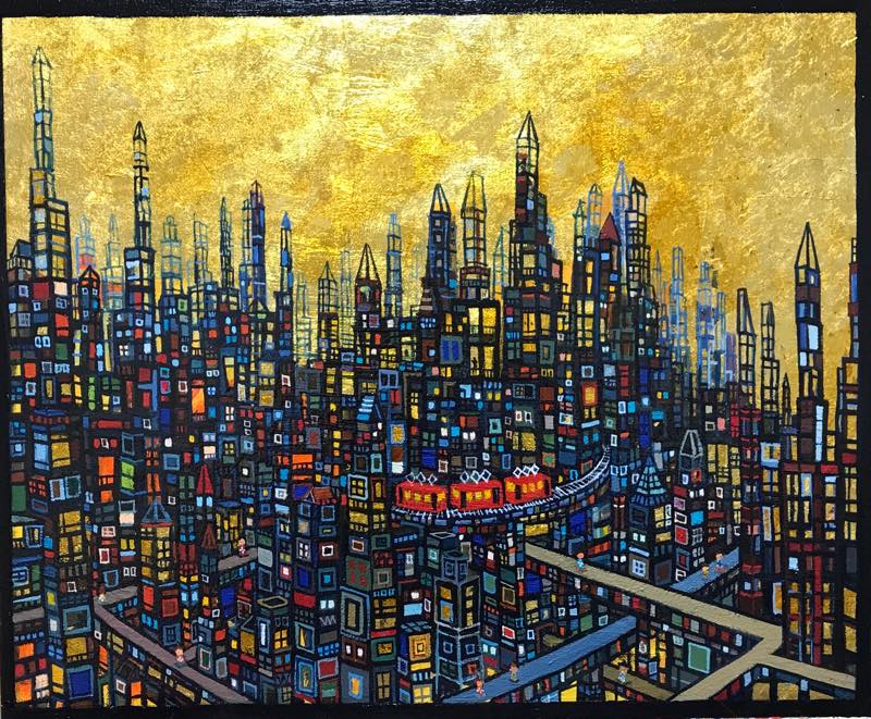 NEW | GOLD TOWN | 38 x 45 cm | oil x canvas board | 2018 | #contemporaryArt
