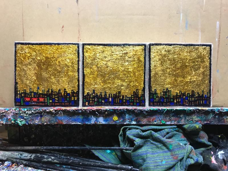Works | 10 x 10 cm x 3 | oil x canvas | 2018 | #contemporaryArt