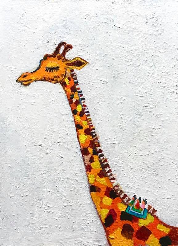 NEW | giraffe | 33 x 24 cm | oil x canvas board | 2018 | #contemporaryArt