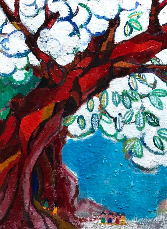 NEW | summer tree | 33 x 24cm | oil x canvas board | 2018 | #contemporaryArt