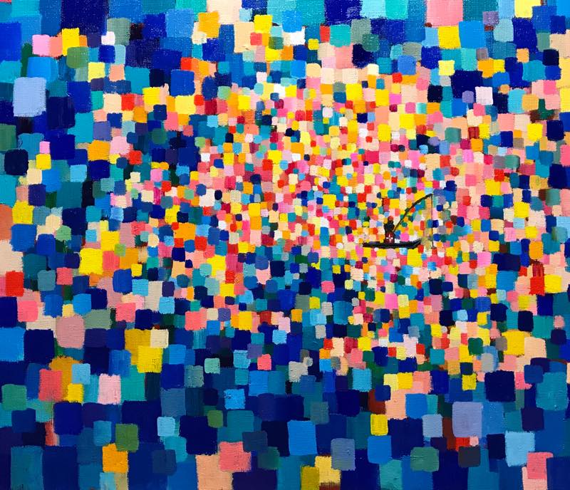 NEW | DREAM FISHING | 47 x 53 cm | oil x Canvas board | 2018 | #contemporaryArt
