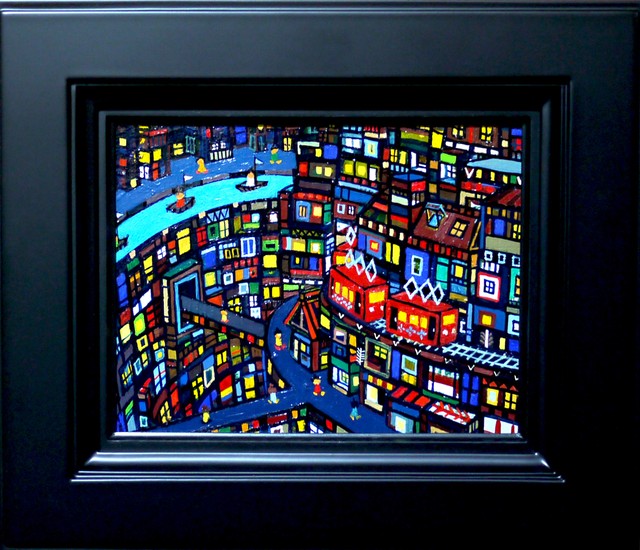 SOLD | city| Oil x canvas  14 x 18 cm  | Colors of Japan’s Four Seasons | TOKYO | GALLERY LA RUCHE