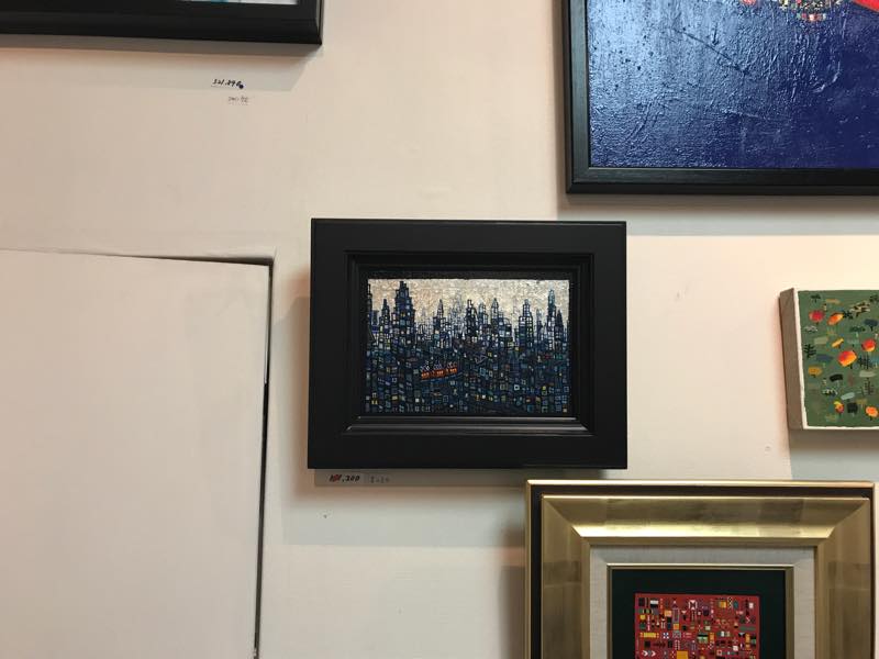 SOLD | blue city| Oil x canvas  15 x 22 cm  | Colors of Japan’s Four Seasons | TOKYO | GALLERY LA RUCHE