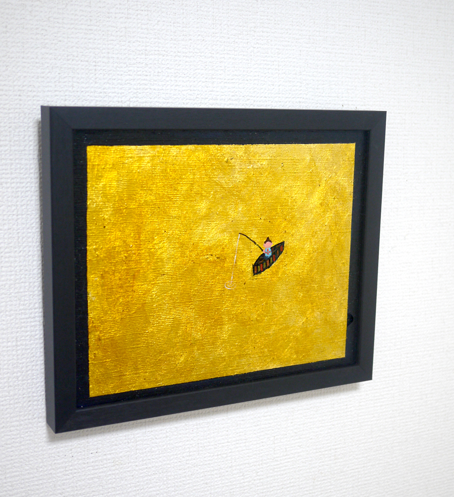 ON SALE | Fishing / Gold   | 22 x 27 cm |  2017 | KYURYUDO | TOKYO | JAPAN #contemporaryart