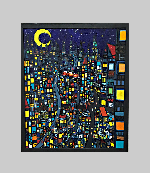 SOLD | City | oil x canvas board | 45 x 38 cm | 2019 | GALERIE OTANI