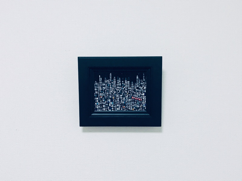 NEW | Exhibit this Picture | City | Black | 14 x 18 cm | oil x canvas board  | 2019 | #contemporaryArt