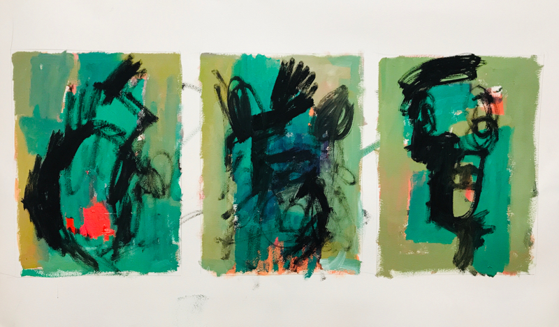 Works | 30 x 24 cm x 3 | oil x paper | 2019 | #contemporaryArt
