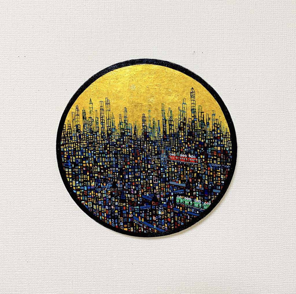 NEW | Gold town | 33 x 33 cm | oil x canvas | 2020 | #contemporaryArt