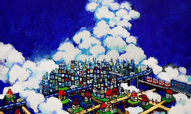 sky city | 38 x 45 cm | oil x wood panel | 2020 | #contemporaryArt