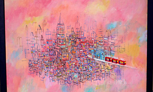ON SALE | Prism Town | 31x41cm | oil x canvas | 2016 | ART STICKER | JAPAN #contemporaryArt
