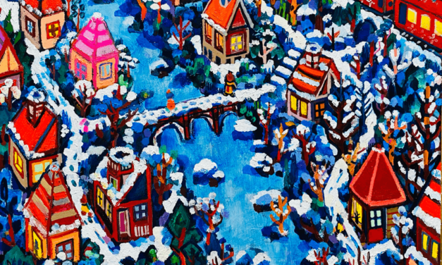 NEW | Snowy city | 38x45cm | oil x wood panel | 2021 #winter