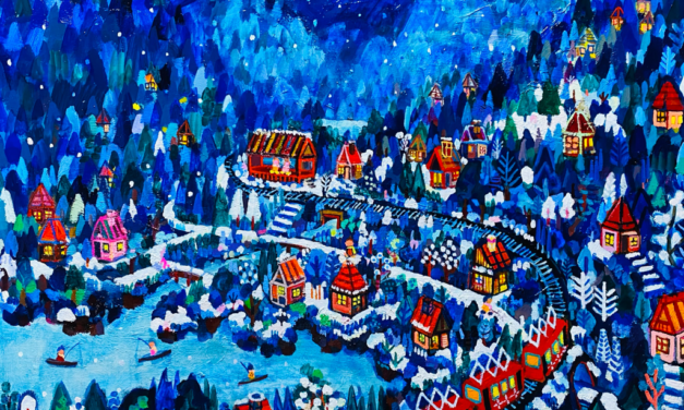NEW | winter city | 53x65cm | oil x wood panel | 2021 #art