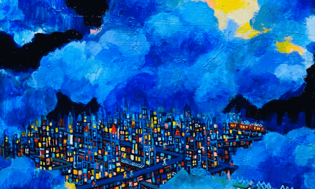 NEW | SKY CITY | 53x41cm | oil x wood panel | 2021 #landscape