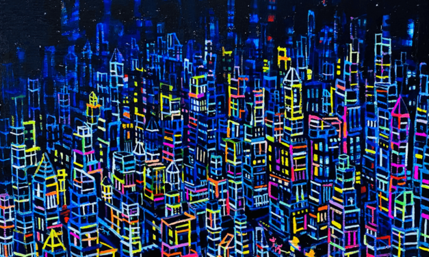 NEW | neon city | 38x45cm | oil x wood panel | 2021 #oilpaint