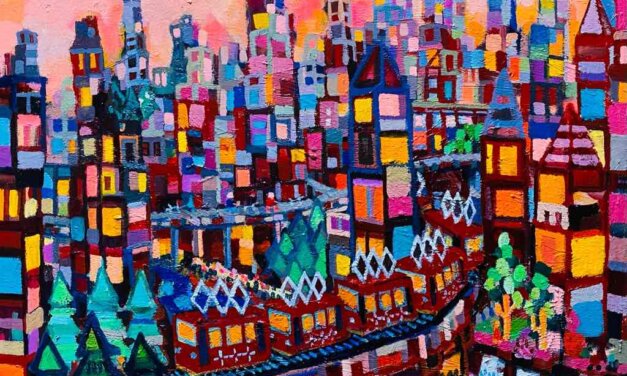 new | evning city | 45x53cm | oil x canvas | 2021 #landscape