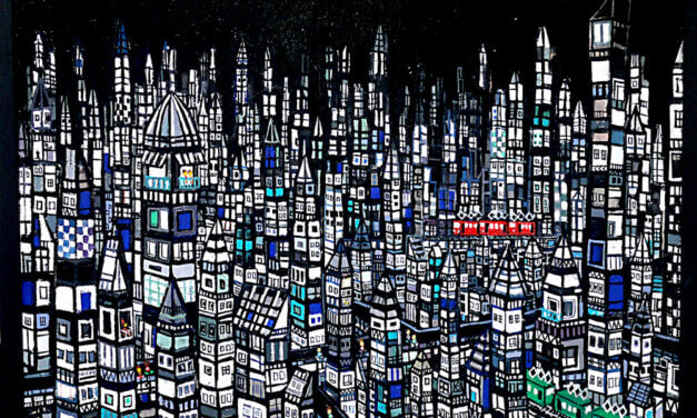 SOLD | city | Black | 41 x 53cm | oil x canvas | 2019 |  #TAGBOAT