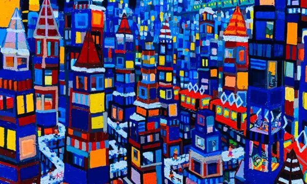 new | city | 38x45cm | oil x wood panel | 2021 #landscape