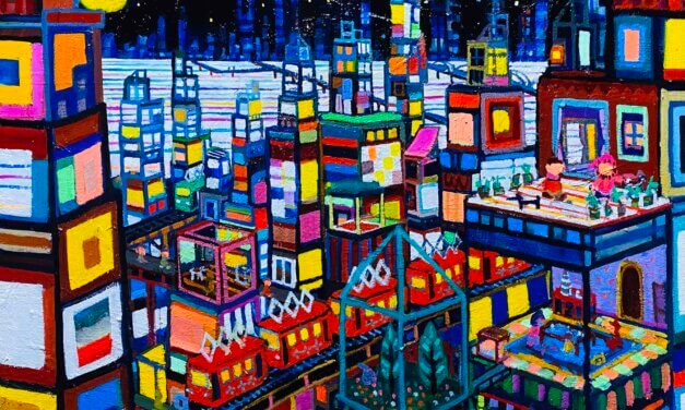 NEW | MOONLIGHT CITY | 53x65cm | oil x wood panel | 2021 #landscape