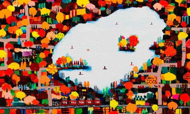 NEW | Autumn lake | 38x45cm | oil x wood panel | 2021 #landscape