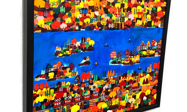 ON SALE | Autumn river | 38 x 45 cm | oil x wood panel | 2021 | GALLERY TAGBOAT | JAPAN #contemporaryArt