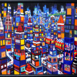 ON SALE | winter city | 38 x 45 cm | oil x wood panel | 2021 | GALLERY TAGBOAT | JAPAN #contemporaryArt