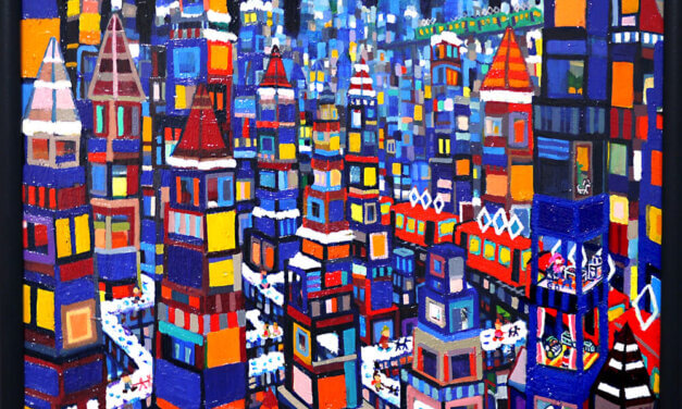 ON SALE | winter city | 38 x 45 cm | oil x wood panel | 2021 | GALLERY TAGBOAT | JAPAN #contemporaryArt