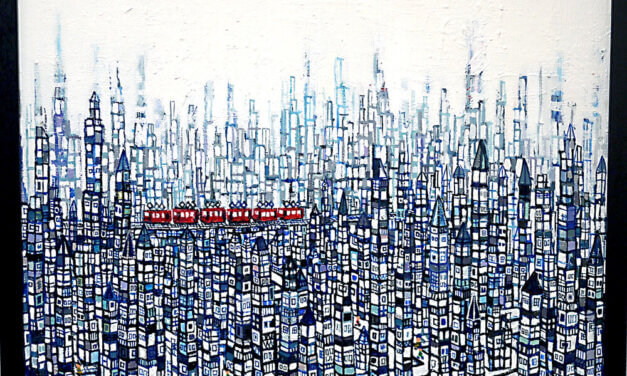 SOLD | city| 38 x 45 cm | canvas board | kyuryudo | 2020 | solo exhibition | Tokyo