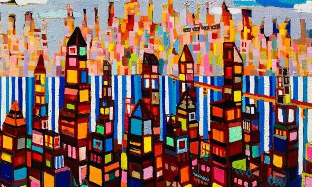 NEW | autumn city | 38x45cm | oil x wood panel | 2021 #landscape