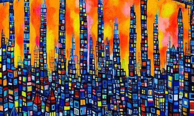 NEW | evning city | 72x53cm | oil x wood panel | 2021 #landscape