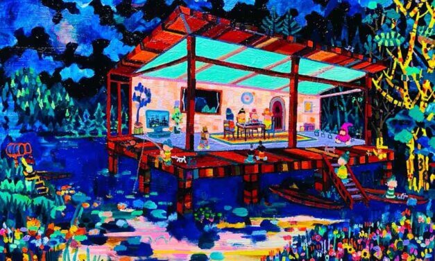 NEW | river house | 53x65cm | oil x wood panel | 2021 #landscape