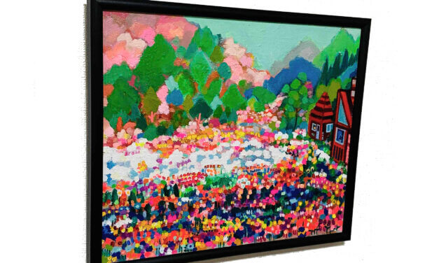 exhibit this picture | NEW | flower garden | oil x canvas | 38x45cm | 2021 #landscape