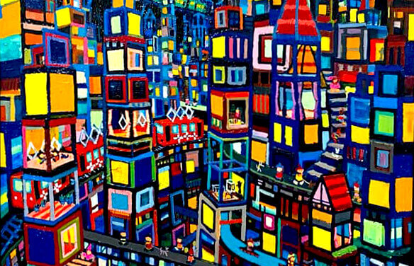 SOLD | city | 38 x 45 cm | kyuryudo | TOKYO |  2021 | JAPAN solo exhibition | Tokyo