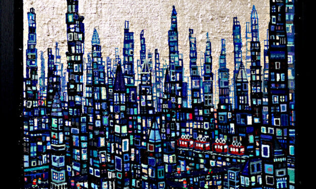 ON SALE | Blue city | 22x27cm | oil x canvas board | 2022 #artsticker
