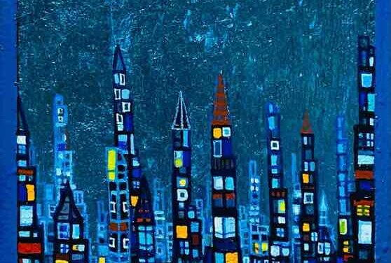 NEW | water town | 22x15cm | oil x canvas board | 2022 #city