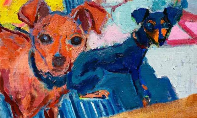 NEW | pinsher | 30x24cm | oil x paper | 2022 #DOGGY