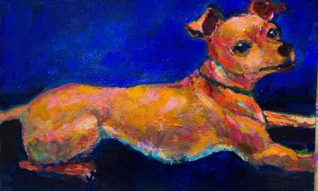 NEW | pinsher | 24x30cm | oil x paper | 2022 #dog