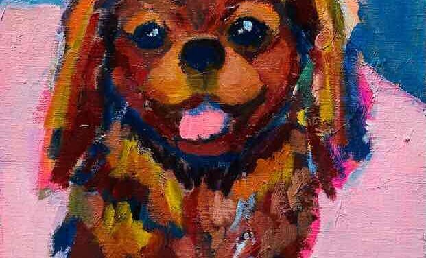 NEW | 24x30cm | oil x paper | 2022 #dog