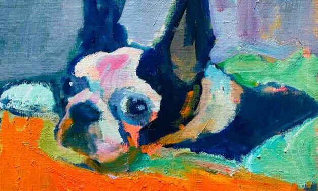 WORKS | 24x30cm | oil x paper | 2022 #bostonterrier